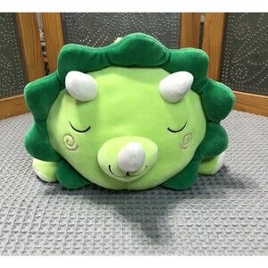 Tristian Triceratops Squishmallows 13” Green Dino Plush Laying Cuddler Toy Rare